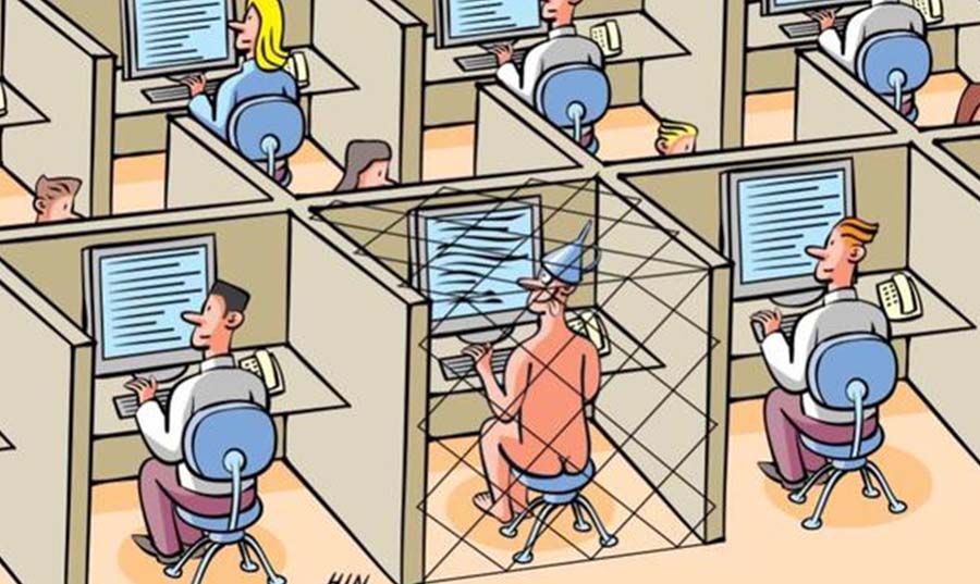 dessin bureau enferme